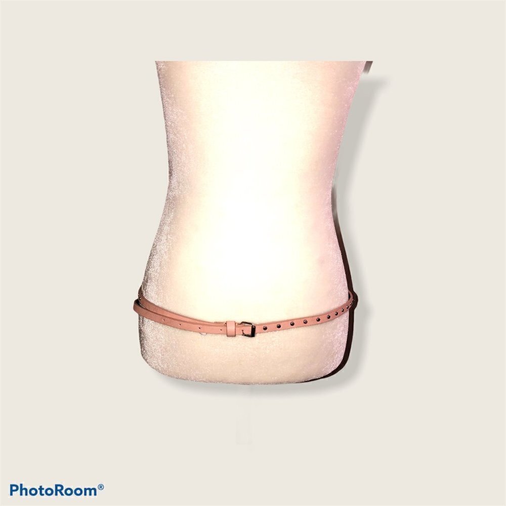 Studded Faux Leather Thin Belt